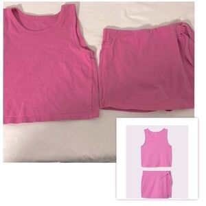 Gap Kids Girls Top Med (8) Skort S (6-7) Two-Piece Outfit Set Pink Everyday